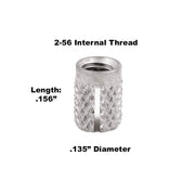E-Z LOK 2-56 Pack of 10 / 2-56 / off-white or beige Nut Inserts