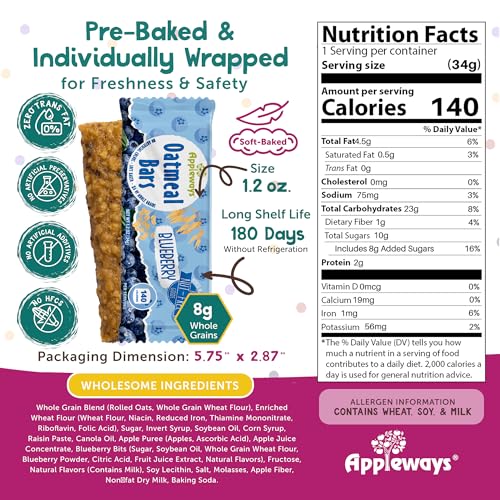 Appleways Blueberry / 1.2 Ounce (216 Count) / 216 Whole Grain
