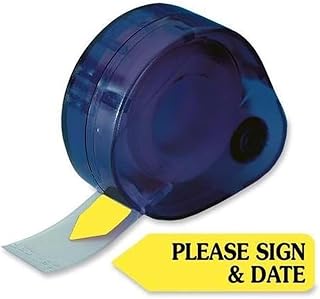 Redi-Tag 81124 Arrow Message Page Flags in Dispenser "Please Sign and Date" Yellow 120 Flags