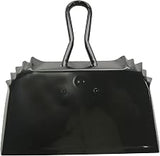 Bigg'un Extra-Wide Metal Dust Pan, 19HS111, Industrial-Strength Handheld Steel Dustpan with Handle, Black