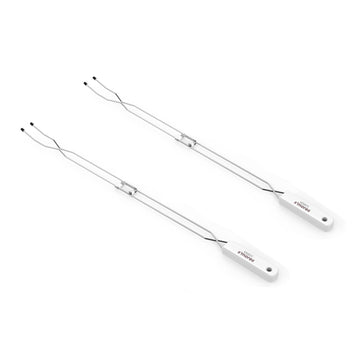 Glow-In-The-Dark HERSHEY’S Foldable Roasting Fork by Mr. Bar-B-Q – Extra Long, Alloy Steel, Silver, Pack of 2, Model 01246HSY