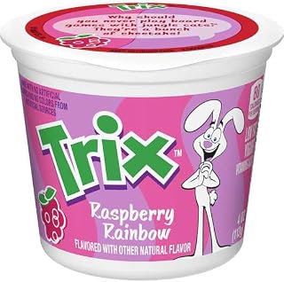 General Mills Yoplait Trix Raspberry Rainbow Yogurt, 4 Ounce - 48 per case.