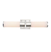 Polished Nickel Two-Light Bathroom Vanity from the Positano Collection by by Artcraft – Glass, Polished Nickel / Clear, Model AC11772CN