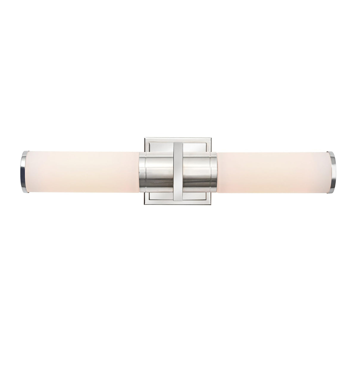 Polished Nickel Two-Light Bathroom Vanity from the Positano Collection by by Artcraft – Glass, Polished Nickel / Clear, Model AC11772CN