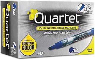 Quartet EnduraGlide Dry Erase Marker, Chisel Tip, Blue, Dozen