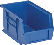 Quantum Storage QUS221 Heavy-Duty Stackable Plastic Storage Bins for Workshop, Warehouse & Garage, Ultra Stack & Hang, 9-1/4" x 6" x 5", Blue, 12-Pack