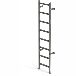 EGA VMS8 Steel Vertical Wall Mount Ladder W/O Rail Extensions by EGA Products – 8.25"L x 20.75"W x 16"H, Alloy Steel, Gray, Model MVMS8