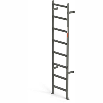 EGA VMS8 Steel Vertical Wall Mount Ladder W/O Rail Extensions by EGA Products – 8.25"L x 20.75"W x 16"H, Alloy Steel, Gray, Model MVMS8