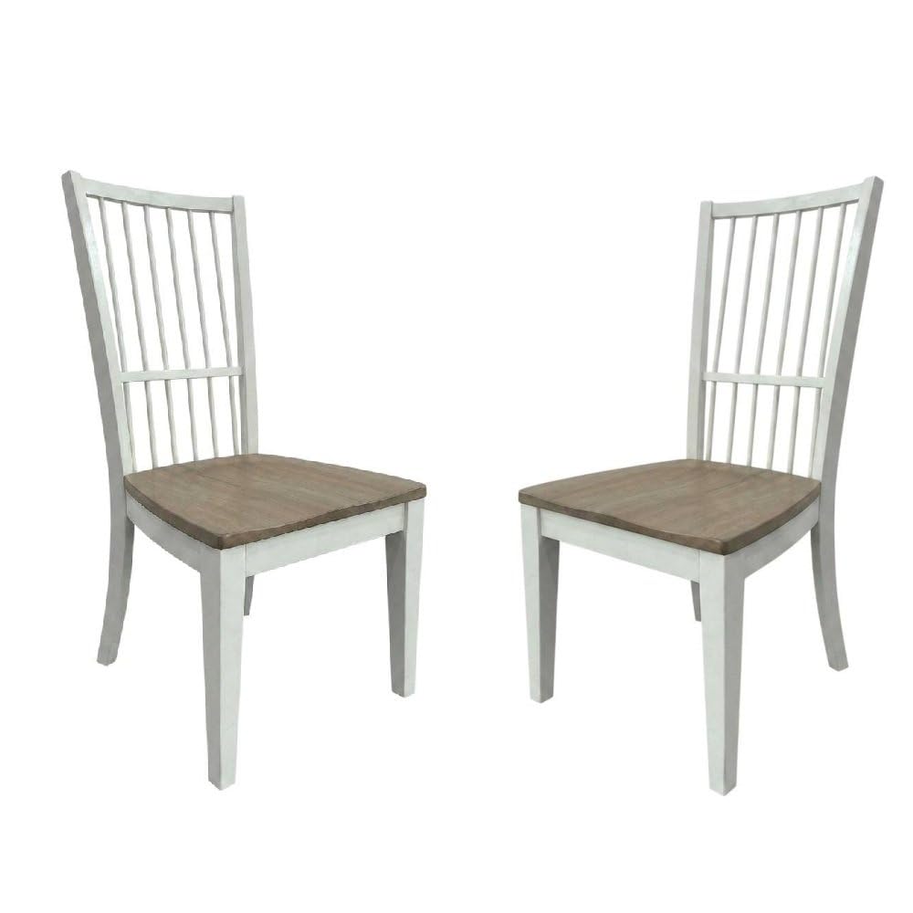 White Spindle Back Dining Chair Two Pack by Starlight Canyon Home – Poplar Solids / Birch Veneers, White, Pack of 2