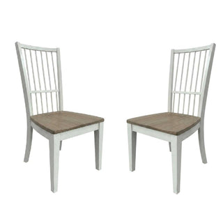 White Spindle Back Dining Chair Two Pack by Starlight Canyon Home – Poplar Solids / Birch Veneers, White, Pack of 2