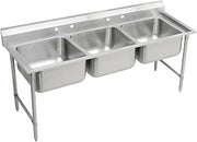 Elkay RNSF8248LR2 89-1/4" x 29-3/4" Two Basin Scullery Sink Drainboard 2 Holes