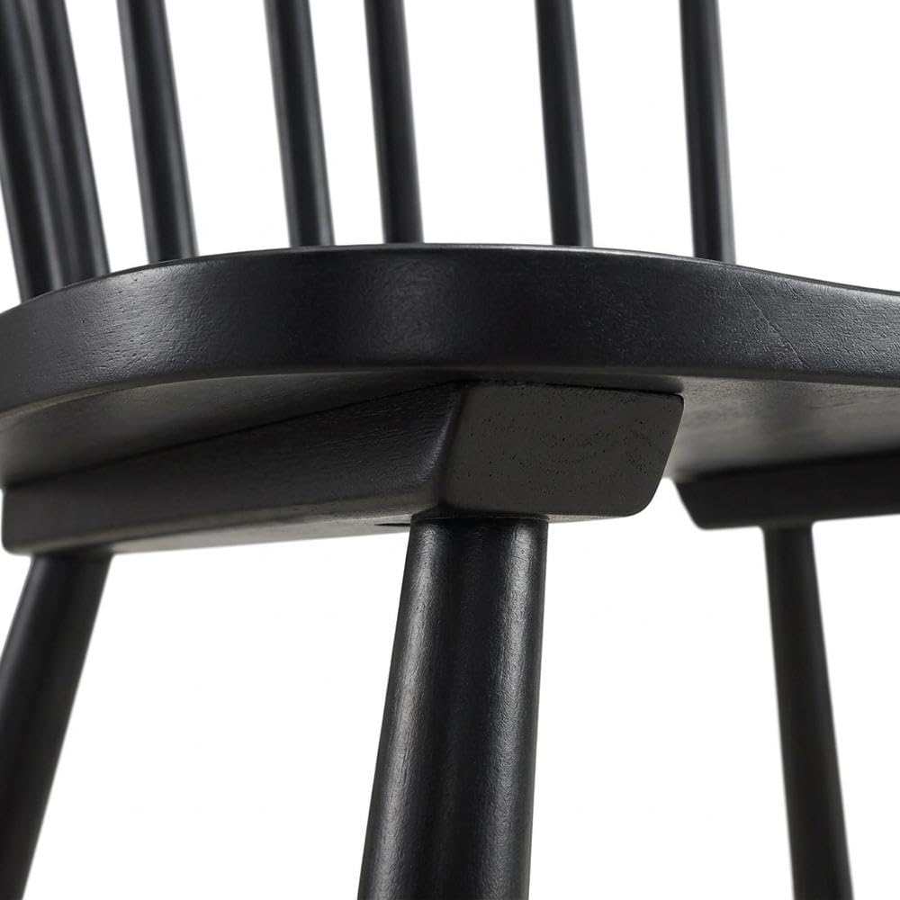 Wooden Windsor Dining Side Chair Set of by Furnifact – Wood, Black, Pack of 2