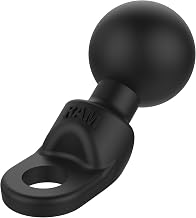RAM MOUNTS 9mm Motorcycle Mirror Ball Adapter with B Size 1" Ball | Angled ball base for motorcycle mirror mounts, compatible with phones, GPS and cameras