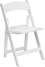 Global Industrial Folding Chair W/White Vinyl Padded Seat, White, Resin Frame - Lot of 4
