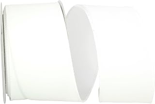 Reliant Ribbon Velvet Color Wired Edge Ribbon, 2-1/2 Inch X 10 Yards, White