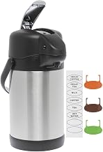 HUBERT Airpot Coffee Server with Lever Pump 3 Liter All Stainless Steel
