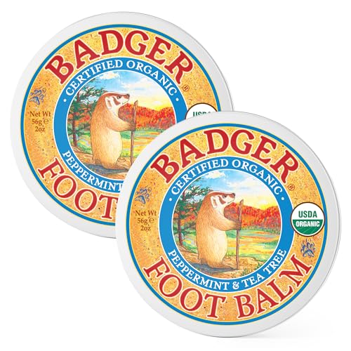 Badger 2 Ounce (Pack of 2) / Peppermint & Tea Tree / 2 Foot Creams & Lotions