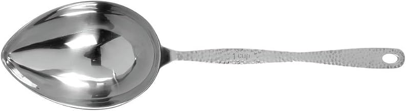 American Metalcraft HMMS10 Stainless Steel, Hammered Portioned Server, 1 Cup, 14" L