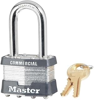 Master Lock 1LFWBLK Keyed Padlock, 0.8cm Shackle Dia.
