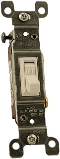 Leviton 15 Amp, 120 Volt, Toggle Framed Single-Pole AC Quiet Switch, Residential Grade, Grounding, 1451-2W, White