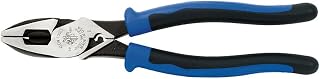 KLEIN TOOLS J2000-9NECRTP Side Cutter Linemans Pliers, Made in USA, with Tape Pulling and Wire Crimping, High Leverage, 9-Inch