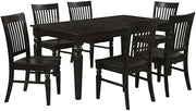 Furnifact Solid Wood Dining Table and Chairs 7 Piece Set with Butterfly Leaf, Dining Room Table Set for 6