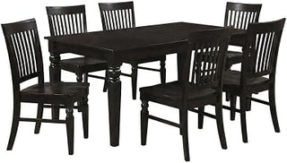 Furnifact Solid Wood Dining Table and Chairs 7 Piece Set with Butterfly Leaf, Dining Room Table Set for 6