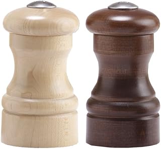 Chef Specialties Capstan-Salt and Pepper Shaker Set, 4", Walnut and Natural