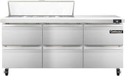 SW72-12-D Sandwich Unit, 72" W, With 12 Pan Top Openings & Six Drawers