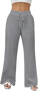 Women's Trousers Women's Elegant Casual Linen-Like Pants Grey