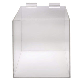 10” Square Clear Acrylic Slatwall Bin by Retail Resource – Acrylic, clear, Model 2610