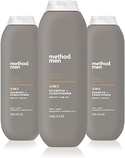 Method men 2-in-1 Shampoo and Conditioner, Cedar + Cypress, 14 oz, 3 Pack