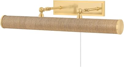 Mitzi HL263203-AGB/GC Holly - 3 Light Picture Light - 4.75 Inches Tall and 24.25 Inches Wide - Aged Brass/GRASSCLOTH