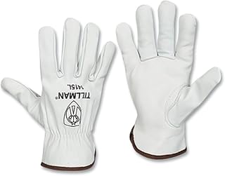 Tillman 1415 Unlined Top Grain Goatskin Drivers Gloves, Medium, White