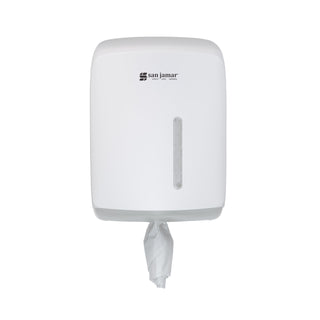 Timeless Centerpull Roll Towel Dispenser by San Jamar – Plastic, White, Model T600WH