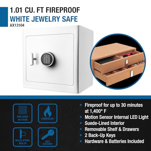 Barska Light Interior / 17.5 x 18 x 14 inches / White Cabinet Safes