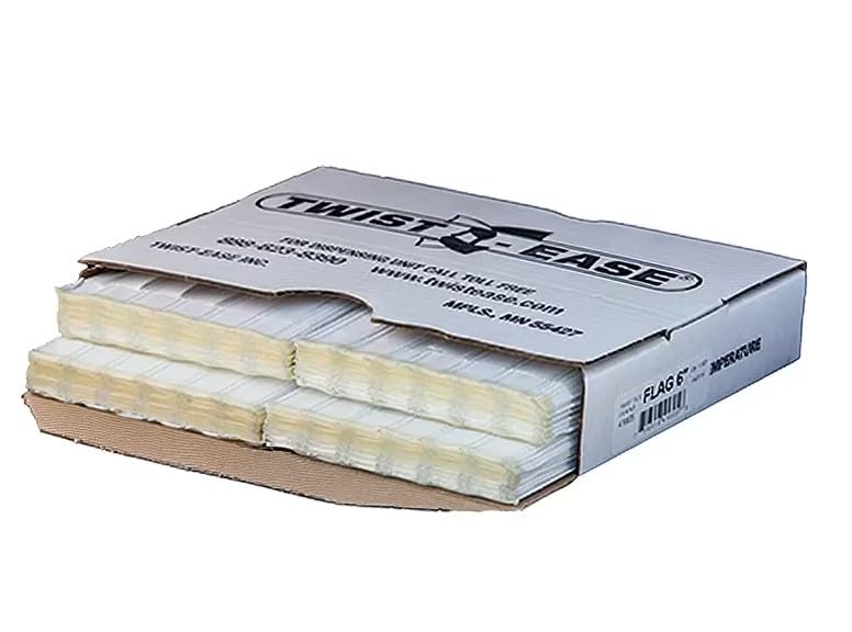 Flag Twist Tie White by Twist Ease – 6", Plastic, White, Pack of 480, Model 41605