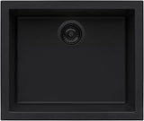 Ruvati 23 x 17 inch Granite Composite Quartz Undermount Single Bowl Wet Bar Prep Sink - Midnight Black - RVG2023BK
