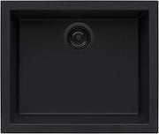Ruvati 23 x 17 inch Granite Composite Quartz Undermount Single Bowl Wet Bar Prep Sink - Midnight Black - RVG2023BK