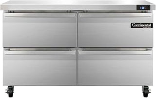 Continental Refrigerator SW48-D Two Section Work Top Refrigerator 48"W, With Four Drawers