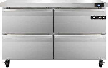 Continental Refrigerator SW48-D Two Section Work Top Refrigerator 48"W, With Four Drawers