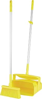 Remco - A Vikan Company 62506 Lobby Dustpan with Broom, Polypropylene/Polyester/Aluminum, 7" X 14" Bin, 37" Handle, Yellow