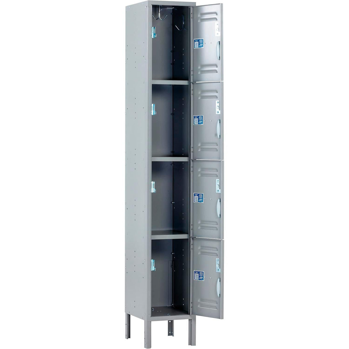 4-Tier 4 Door Locker by Global Industrial – Steel, Gray, Model 290600