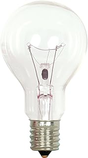 Satco S2744 120V Intermediate Base 40-Watt A15 Light Bulb, Clear, White