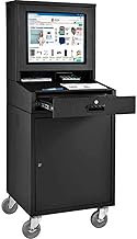 Global Industrial Mobile Security LCD Computer Cabinet Enclosure, Black