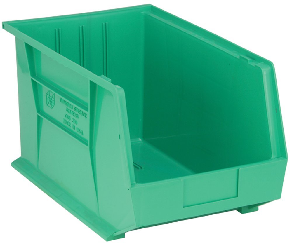 QUANTUM STORAGE SYSTEMS Green / 18L x 11W x 10H / Ultra Stack & Hang Open Storage Bins
