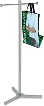 Econoco 2-Arm Shopping Bag Rack, Chrome | Heavy-duty wire display stand for retail stores & trade shows, professional-grade chrome finish for durability & style