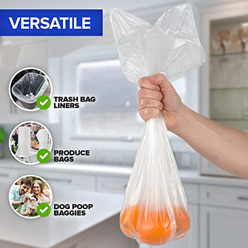 Stock Your Home 50 Count (Pack of 4) / 4 Gallon / Clear Trash Bags