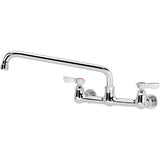 Silver Series 8" Center Wall Mount Faucet by Krowne – 18"L x 12"W x 2"H, Brass, Silver, Model 12-816L