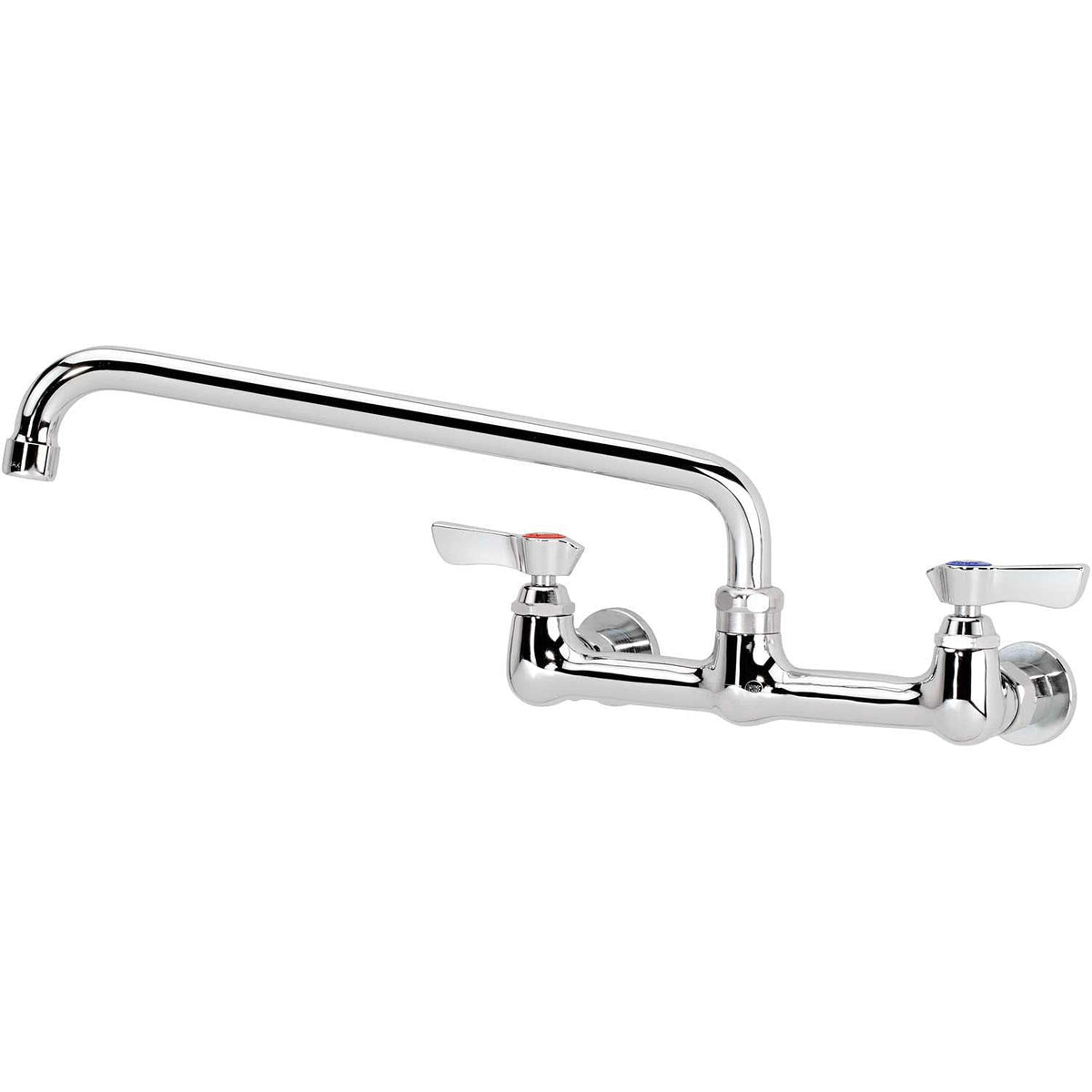Silver Series 8" Center Wall Mount Faucet by Krowne – 18"L x 12"W x 2"H, Brass, Silver, Model 12-816L